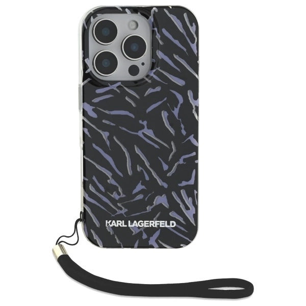 Karl Lagerfeld Zebra With Cord iPhone 16 Pro Case - Purple_1