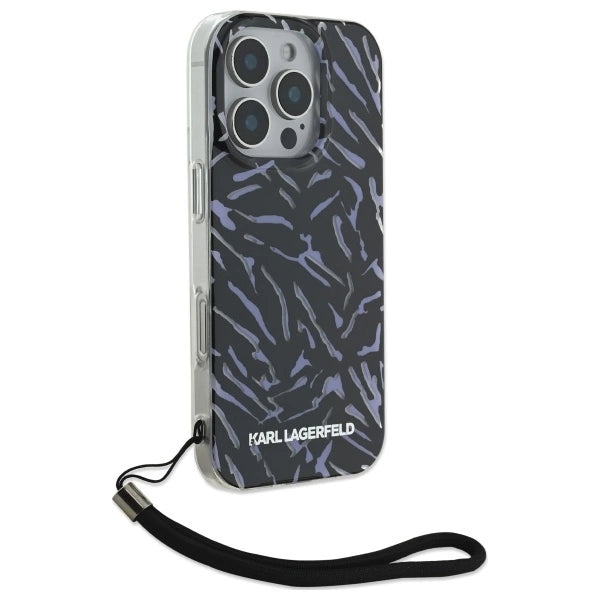 Karl Lagerfeld Zebra With Cord iPhone 16 Pro Case - Purple_2