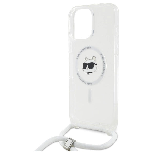 Karl Lagerfeld IML Choupette Head &amp; Cord Magsafe iPhone 16 Pro Case - Clear_4