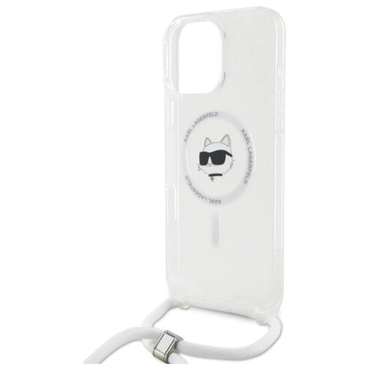 Karl Lagerfeld IML Choupette Head &amp; Cord Magsafe iPhone 16 Pro Case - Clear_4