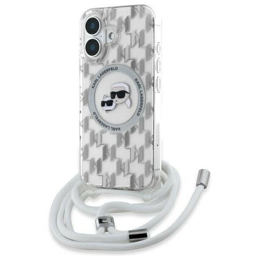 Karl Lagerfeld IML Crossbody Monogram Karl &amp; Choupette Head MagSafe iPhone 16 Case - Clear_0