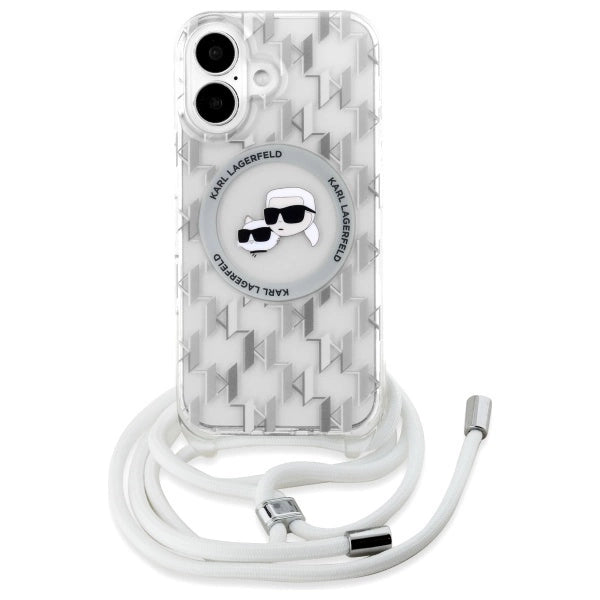 Karl Lagerfeld IML Crossbody Monogram Karl &amp; Choupette Head MagSafe iPhone 16 Case - Clear_1