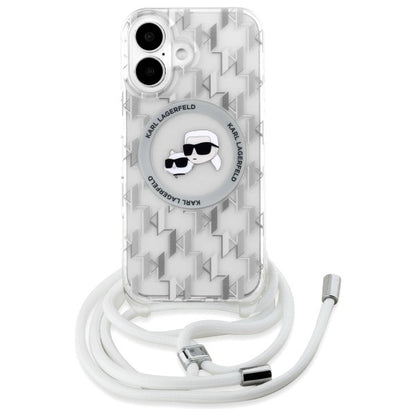 Karl Lagerfeld IML Crossbody Monogram Karl &amp; Choupette Head MagSafe iPhone 16 Case - Clear_1