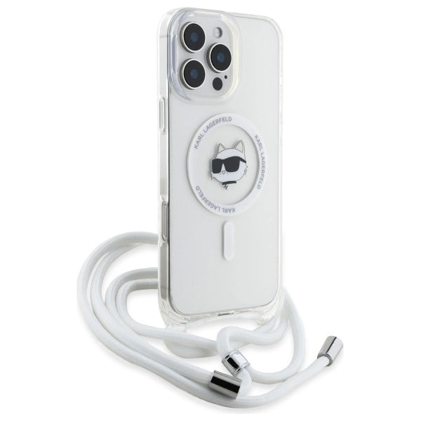 Karl Lagerfeld IML Choupette Head &amp; Cord Magsafe Case for iPhone 16 Pro Max - Clear_2
