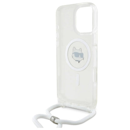 Karl Lagerfeld IML Choupette Head &amp; Cord Magsafe Case for iPhone 16 Pro Max - Clear_5