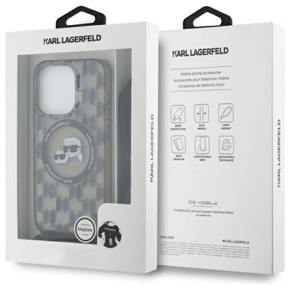 Karl Lagerfeld IML Crossbody Monogram Karl &amp; Choupette Head MagSafe Case for iPhone 16 Pro Max - Black_6