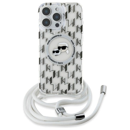 Karl Lagerfeld IML Crossbody Monogram Karl &amp; Choupette Head MagSafe Case for iPhone 16 Pro Max - Clear_1