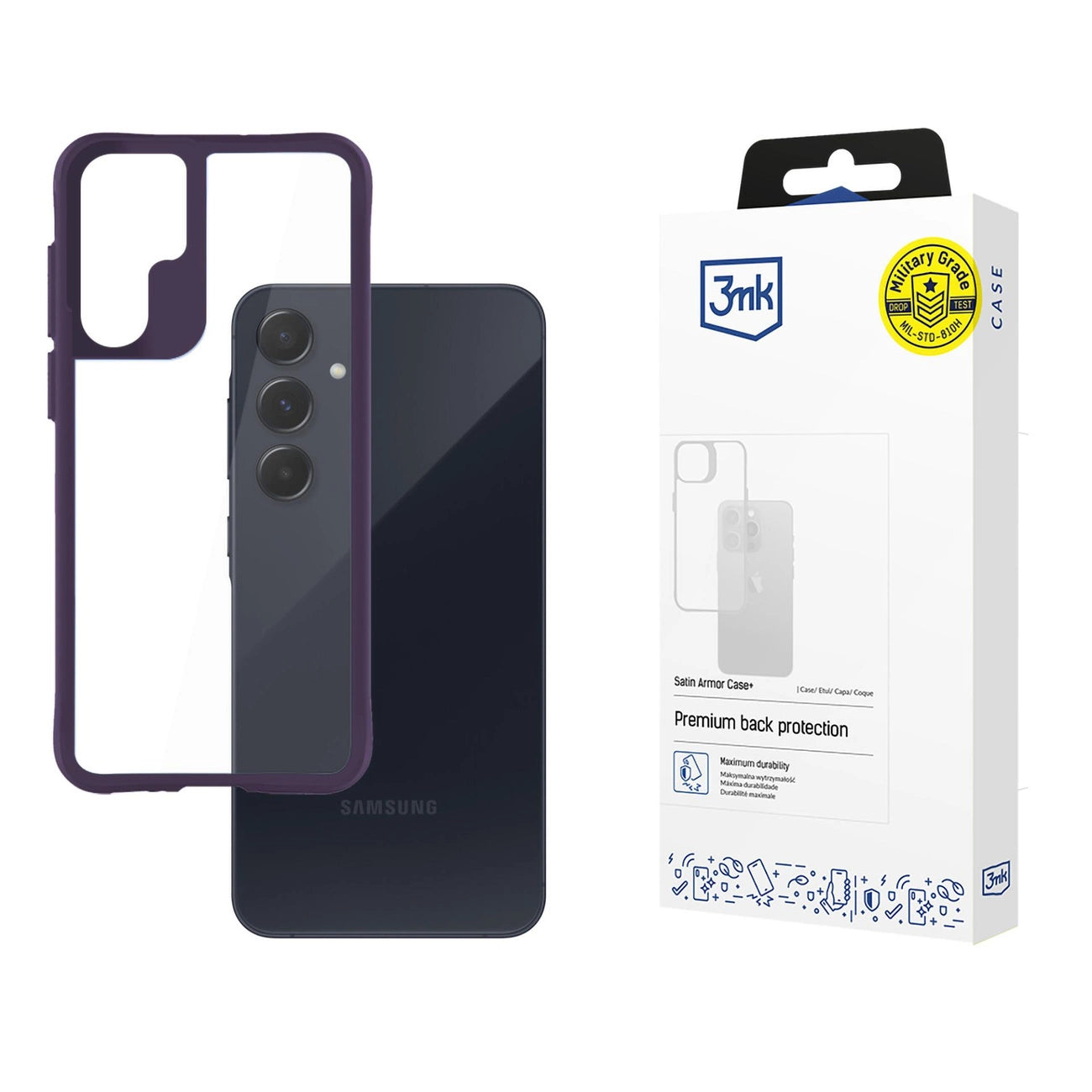 3mk Satin Armor Case+ Purple for Samsung Galaxy A55 5G - transparent_0