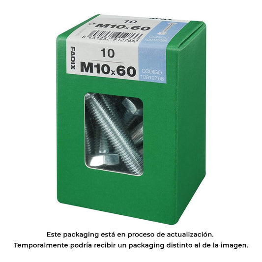 Caixa l 10 unid. parafuso metrico cab hex+porca zinco m 10x60mm fadix_0