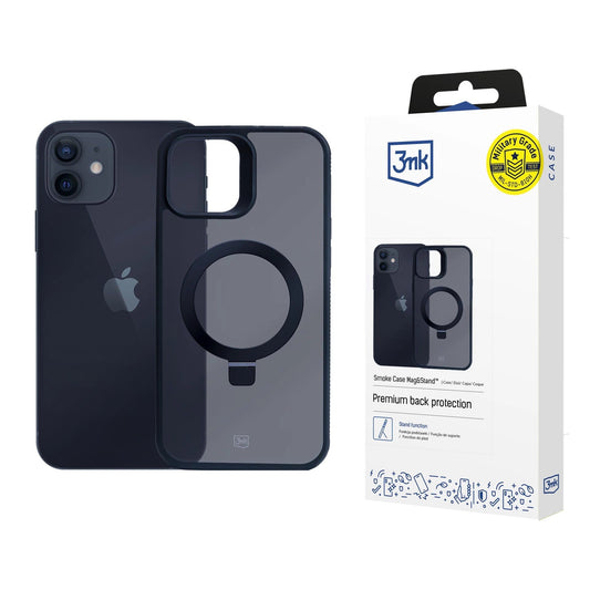 3mk Smoke Case Mag&amp;Stand for Apple iPhone 12/12 pro - black_0