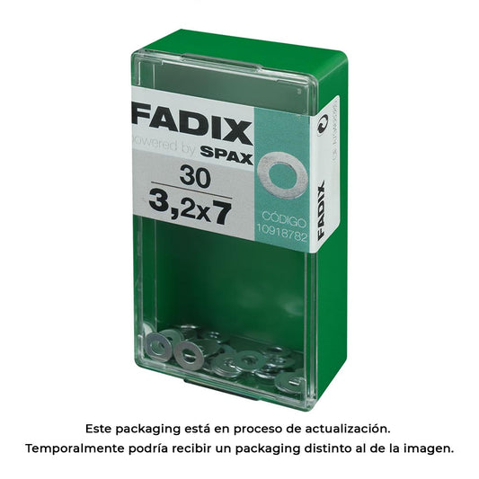 Caixa s 30 unid. anilha plana zinco 3,2x7mm fadix_0
