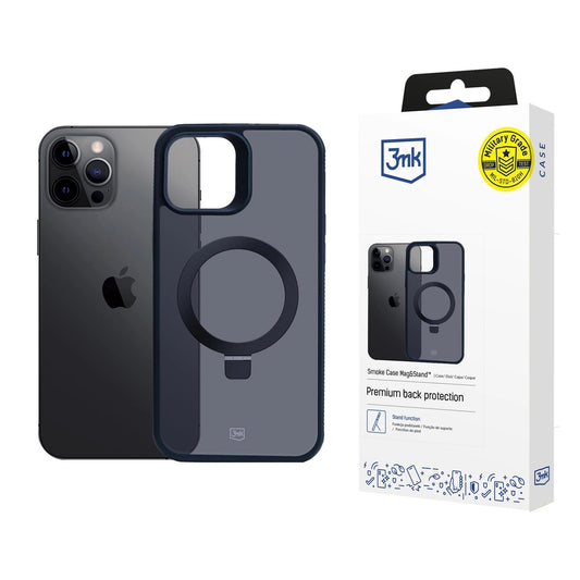 3mk Smoke Case Mag&amp;Stand for Apple iPhone 12 pro max - black_0