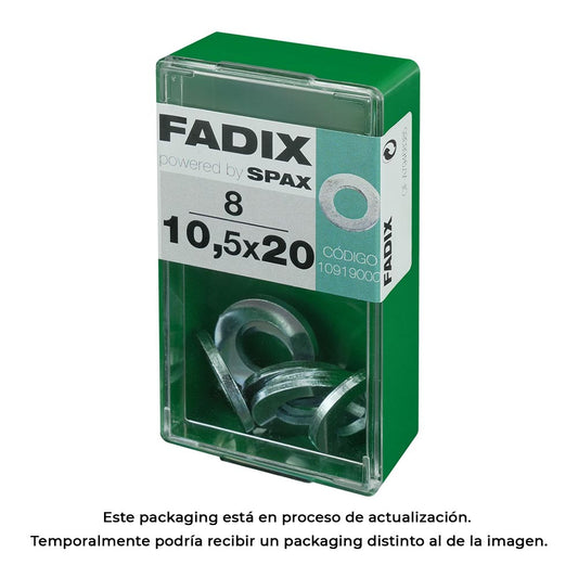 Caixa s 8 unid. anilha plana zinco 10,5x20mm fadix_0