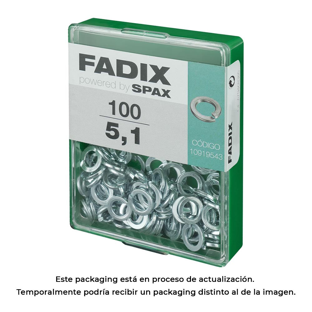 Caixa m 100 unid. anilha pressÃ£o 5,1mm fadix_0