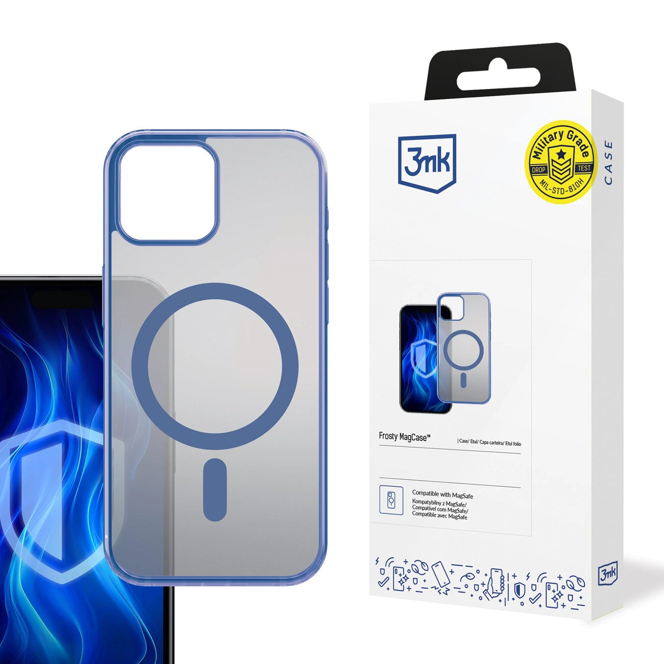 3mk Frosty MagCase Blue Case for Apple iPhone 14 Plus - Transparent_0
