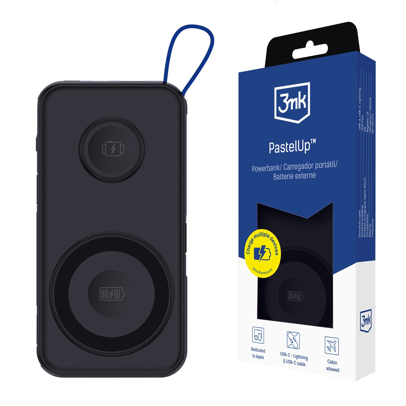 Powerbank 3mk PastelUp 10,000mAh 22.5W USB 1A1C - black_0