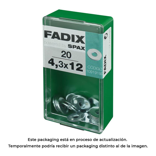 Caixa s 20 unid. anilha plana larga zinco 4,3x12mm fadix_0