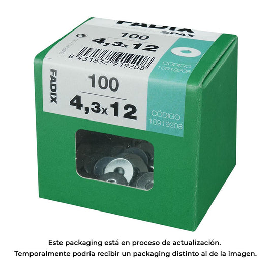 Caixa l 100 unid. anilha plana larga zinco 4,3x12mm fadix_0