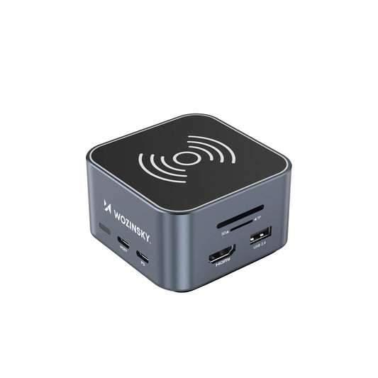 Hub USB-C 12 in 1 Wozinsky WHBC09Y8S multifunctional, with wireless charging function, aluminum, with 15 cm cable - gray_0