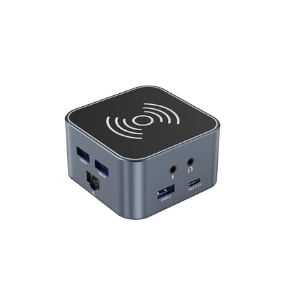 Hub USB-C 12 in 1 Wozinsky WHBC09Y8S multifunctional, with wireless charging function, aluminum, with 15 cm cable - gray_2