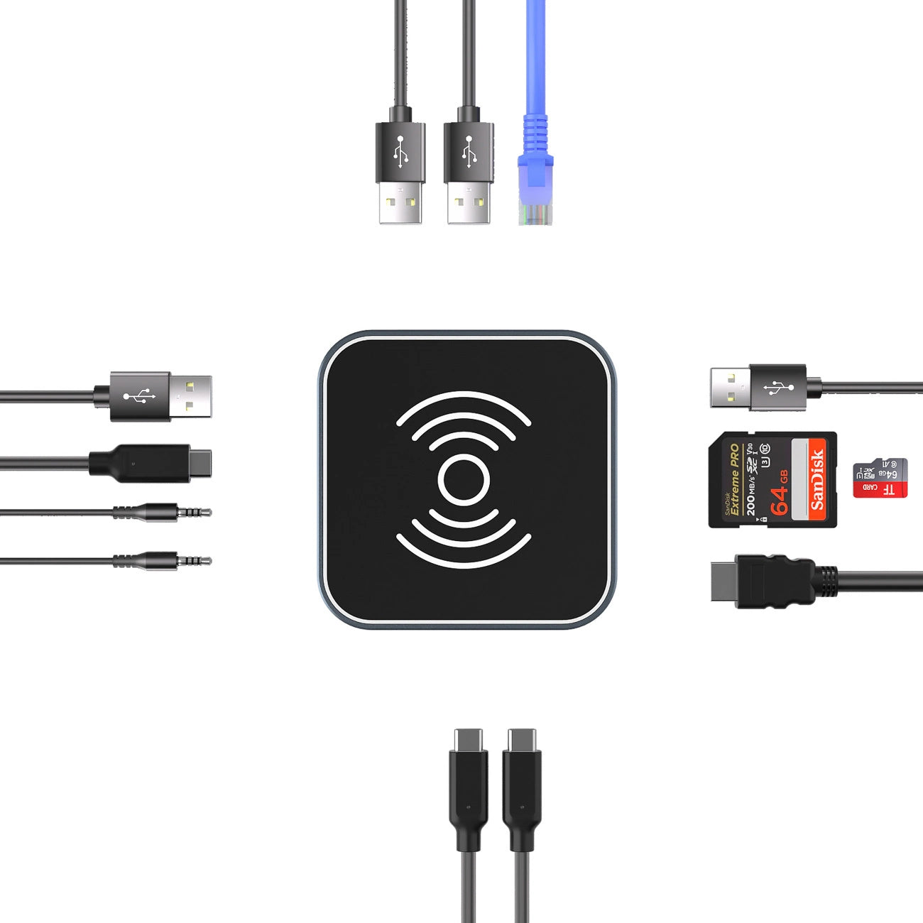 Hub USB-C 12 in 1 Wozinsky WHBC09Y8S multifunctional, with wireless charging function, aluminum, with 15 cm cable - gray_4
