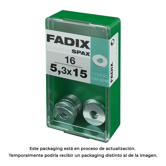 Caixa s 16 unid. anilha plana larga zinco 5,3x15mm fadix_0