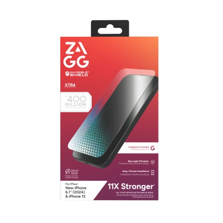 ZAGG InvisibleShield Glass XTR4 protective glass with graphene and blue light filter for iPhone 15/16_0