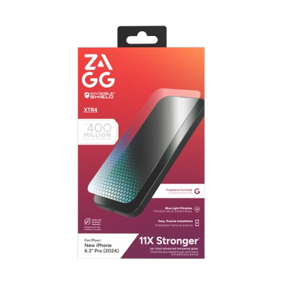 ZAGG InvisibleShield Glass XTR4 Graphene Screen Protector with Blue Light Filter for iPhone 16 Pro_0