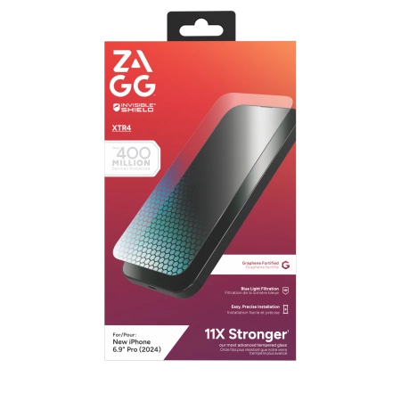 ZAGG InvisibleShield Glass XTR4 Graphene Screen Protector with Blue Light Filter for iPhone 16 Pro Max_0
