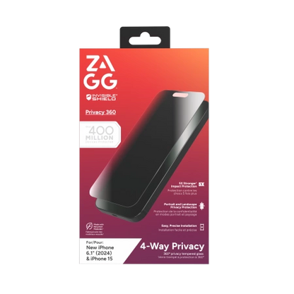 ZAGG InvisibleShield Glass Elite Privacy 360 for iPhone 15 / 16_0