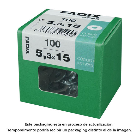 Caixa l 100 unid. anilha plana larga zinco 5,3x15mm fadix_0