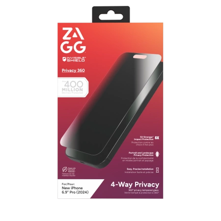 ZAGG InvisibleShield Glass Elite Privacy 360 for iPhone 16 Pro Max_0