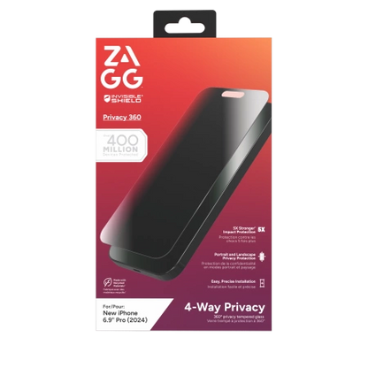 ZAGG InvisibleShield Glass Elite Privacy 360 for iPhone 16 Pro Max_0