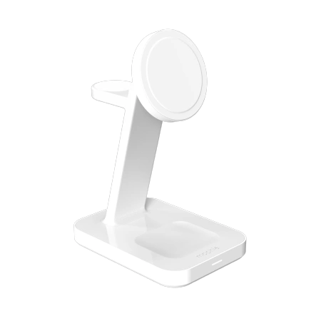 ZAGG Mophie Snap+ 3-in-1 Qi2 Wireless Charger Stand for Three Devices Compatible with MagSafe and Qi2 - White_0