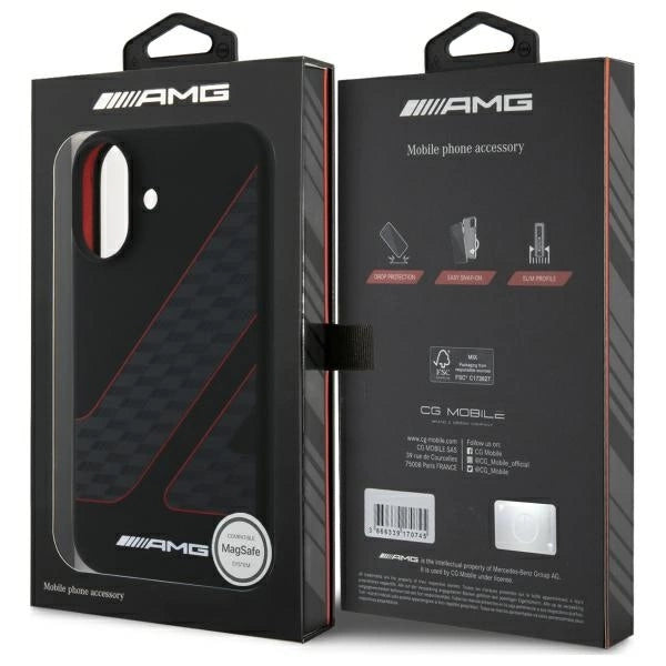 AMG Checkered Flag Pattern MagSafe iPhone 16 Case - Black_7