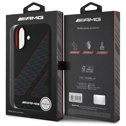 AMG Checkered Flag Pattern MagSafe iPhone 16 Case - Black_7