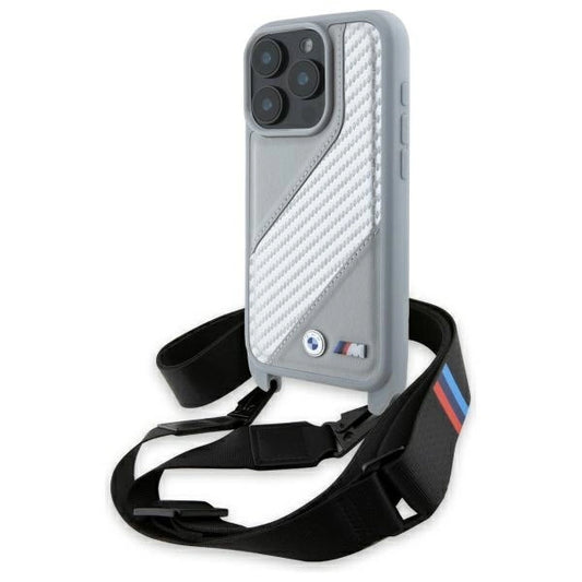 BMW M Edition Carbon Stripe &amp; Strap iPhone 16 Pro Case - Gray_0
