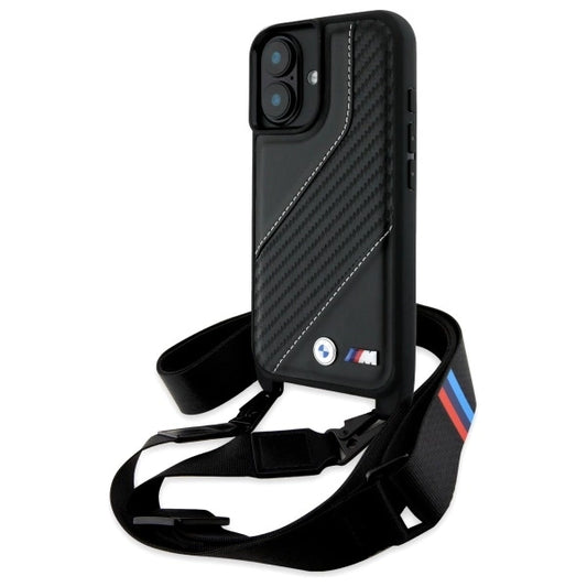BMW M Edition Carbon Stripe &amp; Strap iPhone 16 Plus Case - Black_0