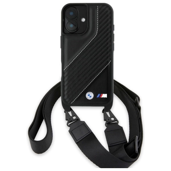 BMW M Edition Carbon Stripe &amp; Strap iPhone 16 Plus Case - Black_1