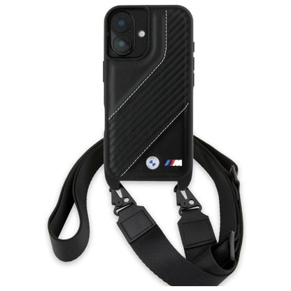 BMW M Edition Carbon Stripe &amp; Strap iPhone 16 Plus Case - Black_1