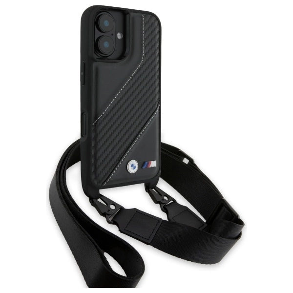 BMW M Edition Carbon Stripe &amp; Strap iPhone 16 Plus Case - Black_2