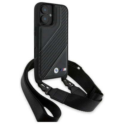 BMW M Edition Carbon Stripe &amp; Strap iPhone 16 Plus Case - Black_2