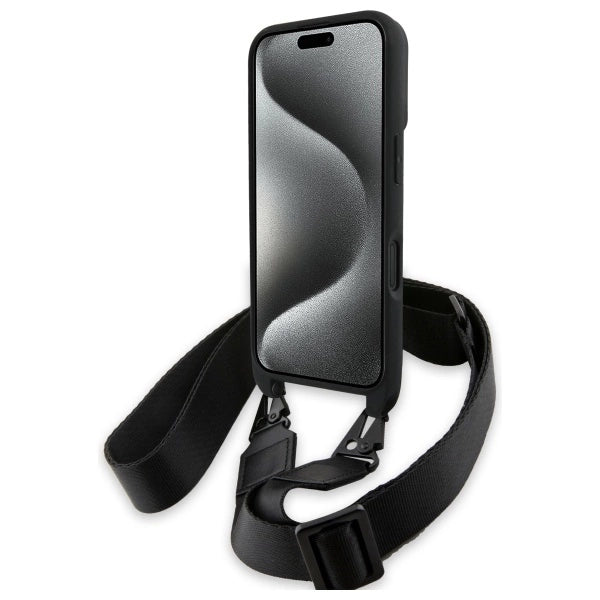 BMW M Edition Carbon Stripe &amp; Strap iPhone 16 Plus Case - Black_3