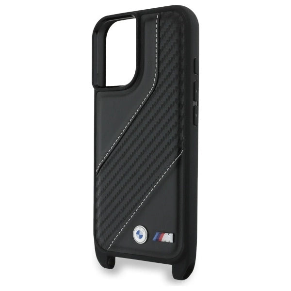 BMW M Edition Carbon Stripe &amp; Strap iPhone 16 Plus Case - Black_4
