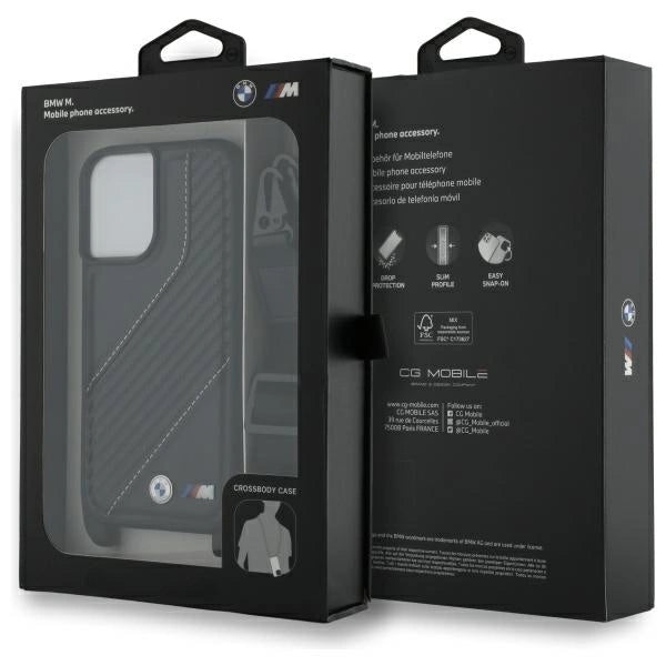 BMW M Edition Carbon Stripe &amp; Strap iPhone 16 Plus Case - Black_6
