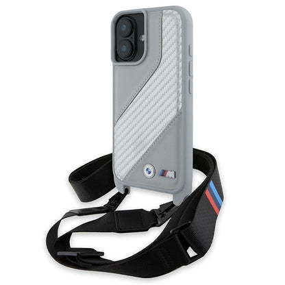 BMW M Edition Carbon Stripe &amp; Strap iPhone 16 Case - Gray_0