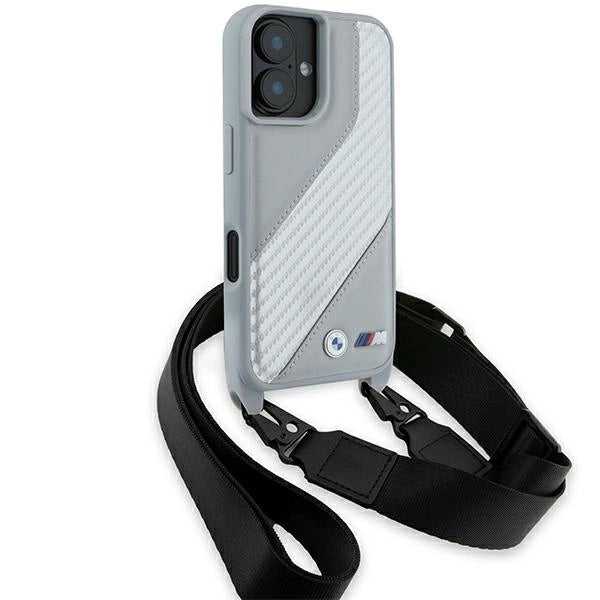 BMW M Edition Carbon Stripe &amp; Strap iPhone 16 Case - Gray_2