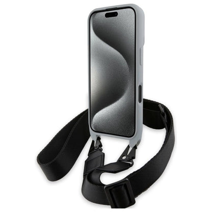 BMW M Edition Carbon Stripe &amp; Strap iPhone 16 Case - Gray_3