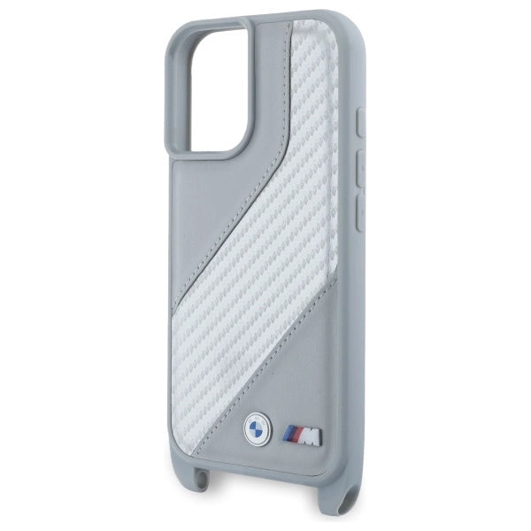 BMW M Edition Carbon Stripe &amp; Strap iPhone 16 Case - Gray_4