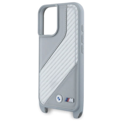 BMW M Edition Carbon Stripe &amp; Strap iPhone 16 Case - Gray_4